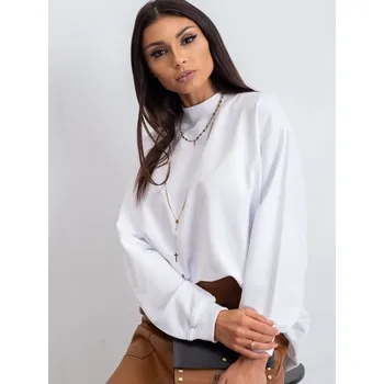 Dámská mikina Bílá bavlněná basic mikina RV-