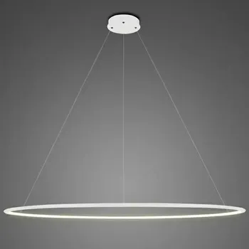 ALTAVOLA DESIGN Stropní LED svítidlo kulaté bílé Ledové Kruhy 200 cm do obýváku s nastavitelnou výškou