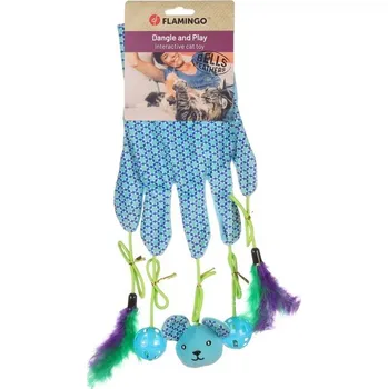 Hračka pro kočku Flamingo Marion Hračka pro kočky rukavice Modrá