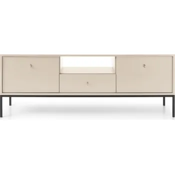 Televizní stolek Moderní béžová TV komoda Evora na vysokých nohách se zásuvkou do obýváku 154 cm Intesi