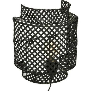 Nástěnné svítidlo Nástěnné svítidlo Liby boho černé bambusové do obýváku a ložnice Atmosphera 23 cm
