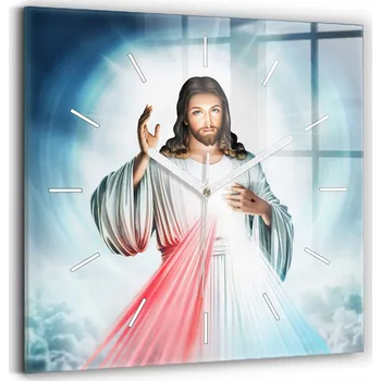 Hodiny Čtvercové Hodiny Čtverec Do Ložnice Obývacího Pokoje Nástěnné Ježíš Kristus nebe