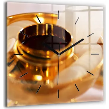 Hodiny Moderní skleněné nástěnné hodiny s potiskem Svatá Eucharistie 60x60