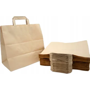 Obraz Papírové tašky šedé 32 x 17 x 29 cm 100 kusů