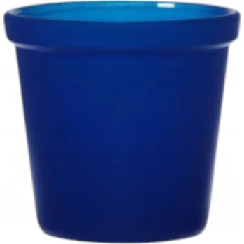 Svícen Skleněný svícen kalich na svíčky modrý dekorace decoupage 7x7 cm