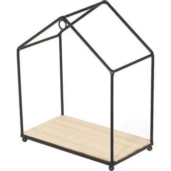 police Sada 3 nástěnných polic Filaire Intesi černá přírodní moderní na knihy a dekorace