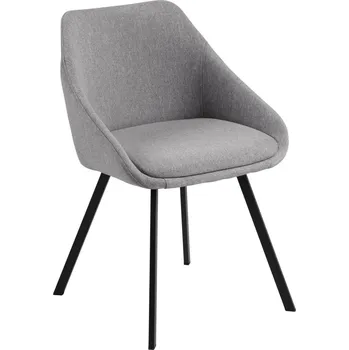 Jídelní židle Čalouněná jídelní židle Nils šedá moderní skořepinová na černých nohách Actona