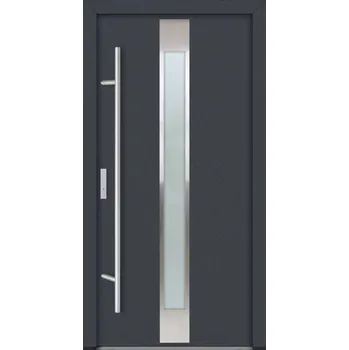 Vchodové dveře Hahn-Türke Vchodové dveře AC68 - M05, mléčné sklo Barva: Antracit, Směr otevírání: Levé, Ven, Celkové rozměry: 1100x2100mm