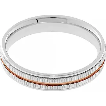 Souprava šperků Nerezový snubní prsten 6552 (velikost 64) - stříbrnorůžové barvy