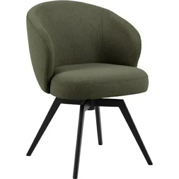 Jídelní židle Jídelní židle Darlene Actona zelená čalouněná otočná moderní na černých nohách
