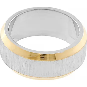 Souprava šperků Nerezový snubní prsten 7302 (velikost 52) - stříbrnozlaté barvy