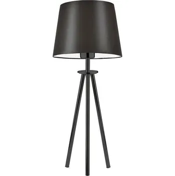 Lampička Noční lampička BERGEN moderní s hnědým stínidlem a černou kovovou konstrukcí do ložnice