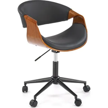 Ergonomická kancelářská židle Nadi černá ořechová otočná s područkami do kanceláře