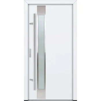 Vchodové dveře Hahn-Türke Vchodové dveře AC68 - M14, mléčné sklo Barva: Bílá, Směr otevírání: Levé, Ven, Celkové rozměry: 1100x2100mm