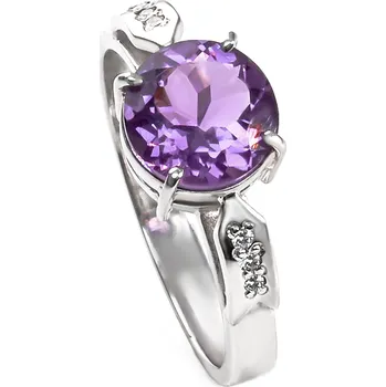 Prsten Stuchlík zlatý prsten ametystem 017051