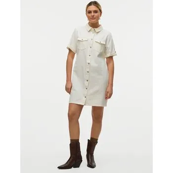 Dámské šaty Vero Moda Džínové šaty Jennie 10309665 Bílá Regular Fit S