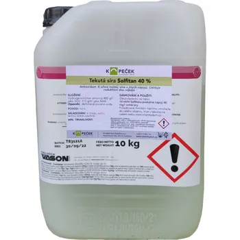 výroba alkoholu Tekutá síra Solfitan 40 %, 10 kg Hmotnost CZ: 10 kg