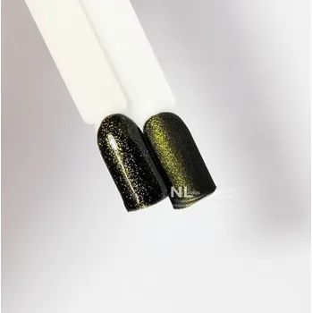 NL nails professional UV, LED barevný gel GLITTER BLACK PERIDOT 5ml