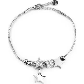 Náramek Náramek z nerezové oceli - 2 stříbrná hvězda