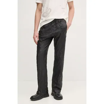 Pánské kalhoty Kožené kalhoty ZADIG&VOLTAIRE pánské, černá barva, jednoduché, RMPA00016 RMPA00016.19W.001 99X, vel. XL