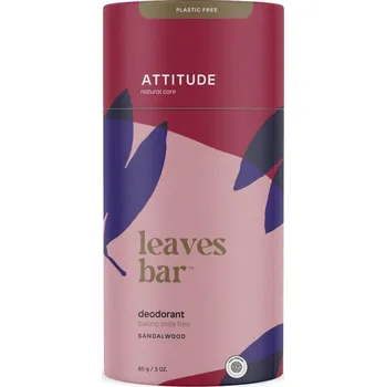 Kosmetika ATTITUDE Leaves bar Přírodní tuhý deodorant s vůní santalového dřeva, 85g