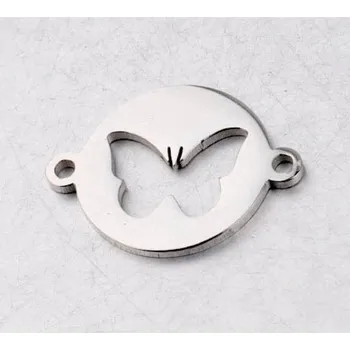 Dětské navlékací korálky Pro Háčkování Mezidíl motýlek 20 x 15 mm ocel