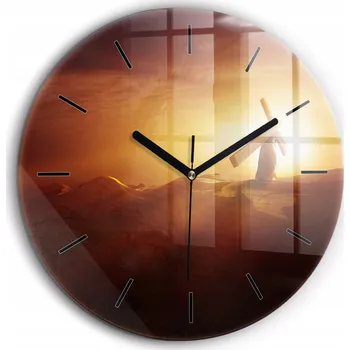 Hodiny Nástěnné hodiny SacroArte, hnědé, 60 cm