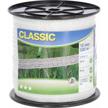 Ohradník Ohradníková páska CLASSIC 10 mm 500 m bílá
