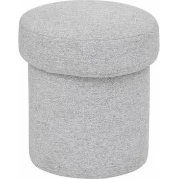Taburet Kulatý čalouněný taburet Kita světle šedý do obýváku a předsíně skandinávský styl 40 cm Atmosphera