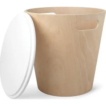 Úložný box Umbra Koš Woodrow White/Natural