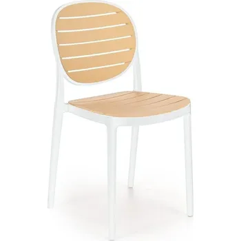 Jídelní židle Jídelní židle Mindi Intesi bílá a přírodní plast, snadno čistitelná, stohovatelná