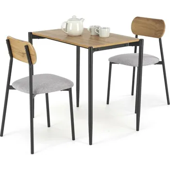 Jídelní stůl Sada stůl + 2 židle Maddie přírodní/černá