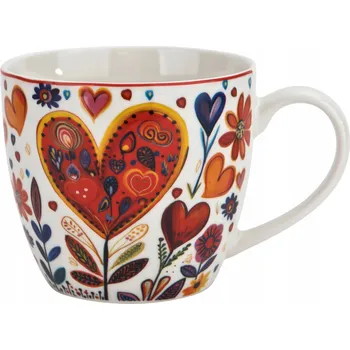 Hrnek Duo Barevná Srdce porcelán 460 ml