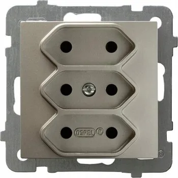 Elektrická zásuvka Ospel AS satin - trojzásuvka GP-3G/m/45