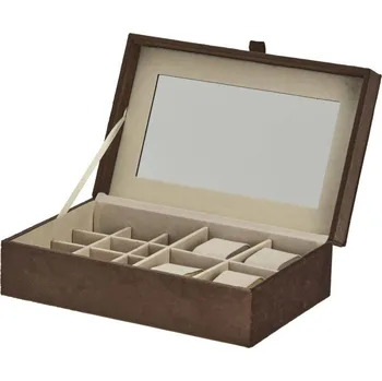 Šperkovnice Home Styling Collection Dřevěná šperkovnice se zrcadlem, 25 x 16 x 7 cm