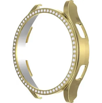 Příslušenství k chytrým hodinkám Luxusní ochranný kryt se sklem pro Samsung Galaxy Watch 5 40 mm - zlatý