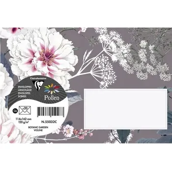 Obálka Barevné obálky - Květinové - 114x162 mm - 120 g/m² - 20 Kusů - Fialové -