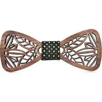 Motýlek Dětský Dřevěný motýlek vyřezávaný zelený Tmavě zelená