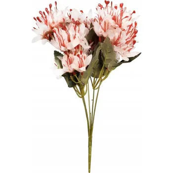 umělá květina Kytice 5 větviček azalky bílá, hotová ozdoba na svatbu do vázy