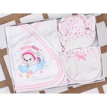 Kojenecká souprava 5D souprava do porodnice Dream bílorůžová 56