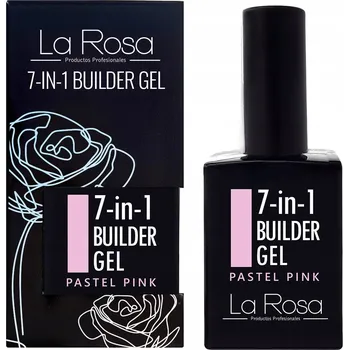 Lak na nehty La Rosa Gel na nehty modelovací podkladový 7v1 Pastel Pink UV/LED 15 ml