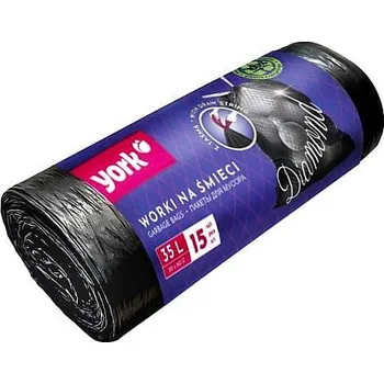 Pytle na odpadky YORK Pytle na odpad flexi se stahovací šňůrkou 35l/15