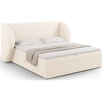 Postel Čalouněná postel Miley béžová 180x200 s úložným prostorem, moderní glamour do ložnice