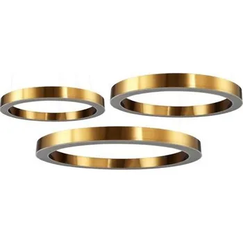 Závěsné LED svítidlo CIRCLE mosazné, 3bodové, nastavitelné do obýváku a nad kuchyňský ostrůvek