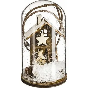Vánoční dekorace Feeric Christmas Dekorace s sobem pod skleněným zvoncem