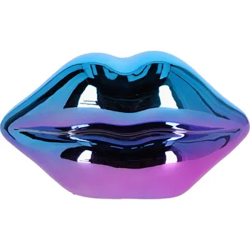 Dekorační figurka rty Intesi keramická duhově modrá do obýváku nebo jako dárek