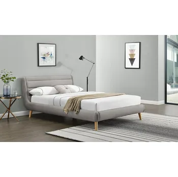 Postel Kontinentální čalouněná postel Landi 140x200 šedá skandinávská do ložnice