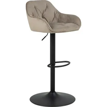Barová židle Barová židle Brooke VIC béžová sametová s opěrkou a područky otočná výškově nastavitelná do kuchyně