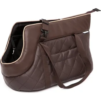 přepravka pro zvíře Přepravní taška látková Doggy hnědá L 30 cm x 32 cm x 50 cm