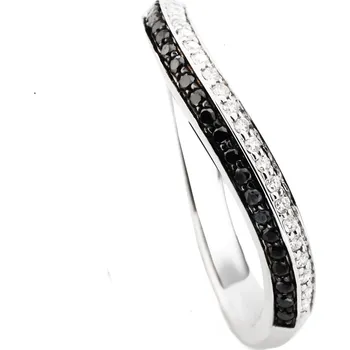 Prsten Stuchlík zlatý prsten s diamanty black and white 00302